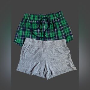 Green Plaid & Heather Gray Lounge Shorts